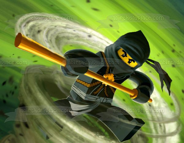 LEGO Ninjago Cole Black Ninja Edible Cake Topper Image ABPID04217 Online now