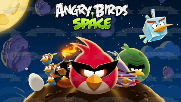 Angry Birds Space Red Bird Ca-Chaw Terrance Bash Blue Bird Bip-Bap-Bop Edible Cake Topper Image ABPID08448 Online Sale