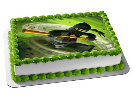 LEGO Ninjago Cole Black Ninja Edible Cake Topper Image ABPID04217 Online now