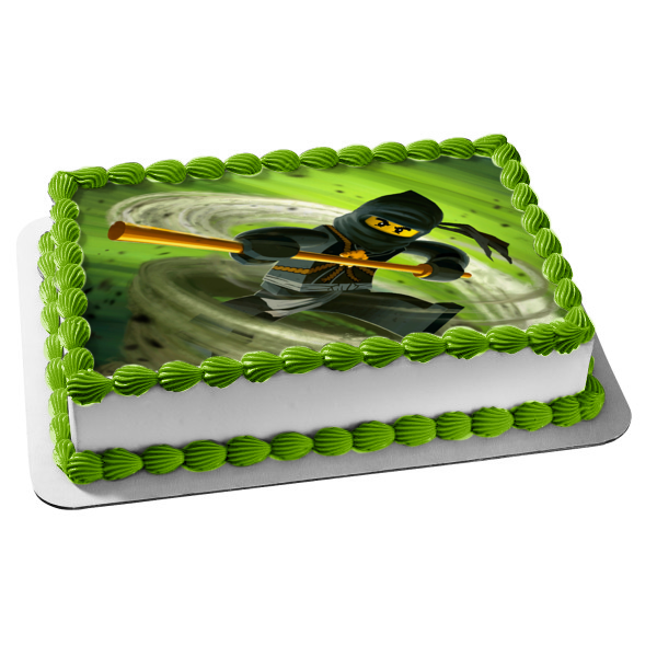 LEGO Ninjago Cole Black Ninja Edible Cake Topper Image ABPID04217 Online now