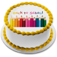 Back to School Colored Pencils Edible Cake Topper Image ABPID04076 For Sale