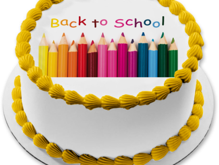 Back to School Colored Pencils Edible Cake Topper Image ABPID04076 For Sale