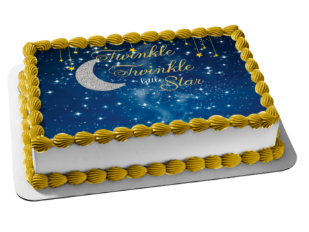 Twinkle Twinkle Little Star Starry Night Sky Edible Cake Topper Image ABPID02022 For Sale