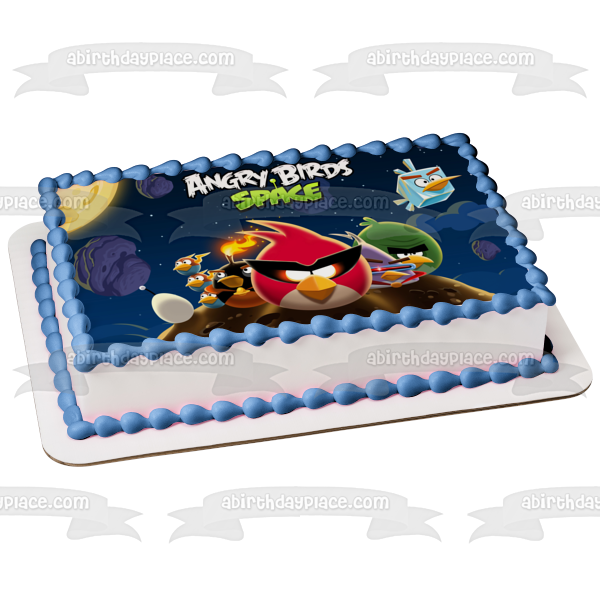 Angry Birds Space Red Bird Ca-Chaw Terrance Bash Blue Bird Bip-Bap-Bop Edible Cake Topper Image ABPID08448 Online Sale