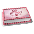 Happy Valentine s Day Pink Hearts February 14th Edible Cake Topper Image ABPID53579 For Sale