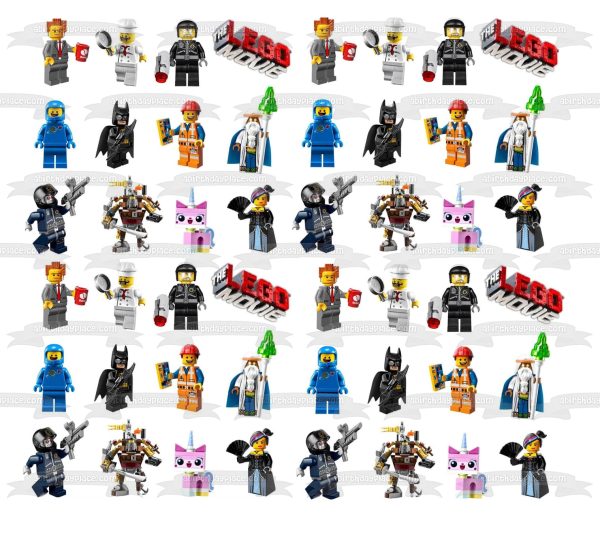 The LEGO Movie Action Figures Wyldstyle Batman and Gandalf Edible Cake Topper Image ABPID04124 on Sale