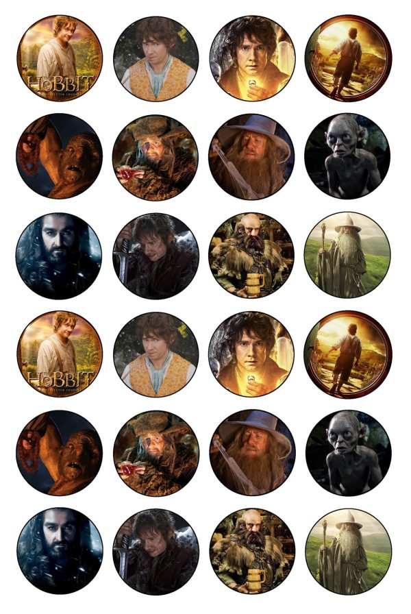 The Hobbit An Unexpected Journey Bilbo Gandalf Golem and Dwarves Edible Cupcake Topper Images ABPID04221 Fashion