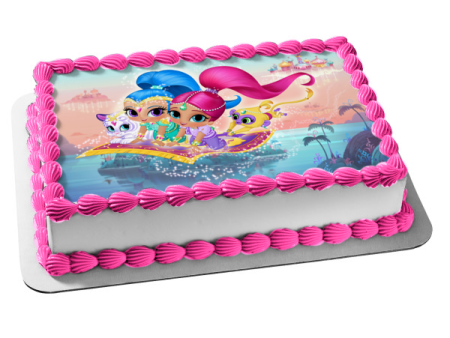 Shimmer and Shine Tala Nahal and a Magic Carpet Edible Cake Topper Image ABPID04265 Discount