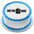 Doctor Who Logo Tardis the Doctor Edible Cake Topper Image ABPID01870 on Sale