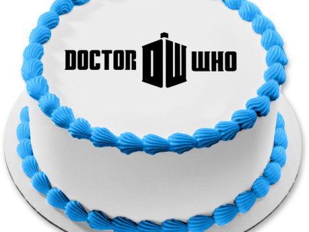 Doctor Who Logo Tardis the Doctor Edible Cake Topper Image ABPID01870 on Sale