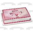 Happy Valentine s Day Pink Hearts February 14th Edible Cake Topper Image ABPID53579 For Sale