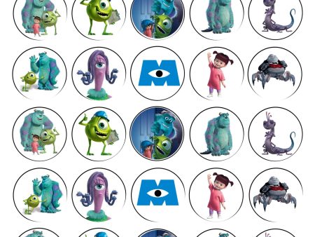 Monsters Inc James P.  Sulley  Sullivan Mike Wazowski and Boo Edible Cupcake Topper Images ABPID01800 For Sale