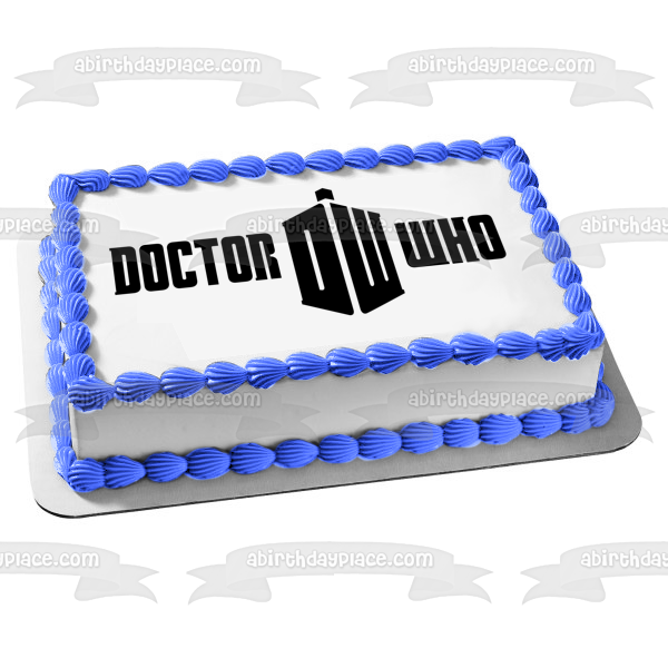 Doctor Who Logo Tardis the Doctor Edible Cake Topper Image ABPID01870 on Sale