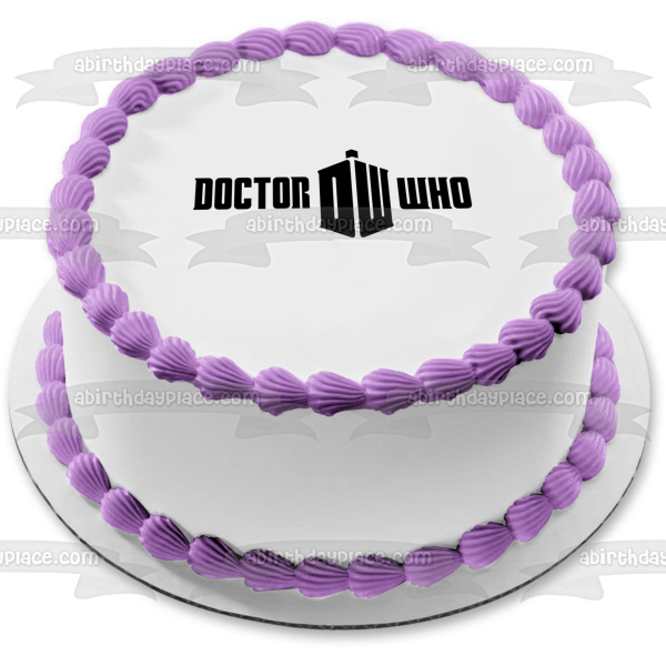 Doctor Who Logo Tardis the Doctor Edible Cake Topper Image ABPID01870 on Sale