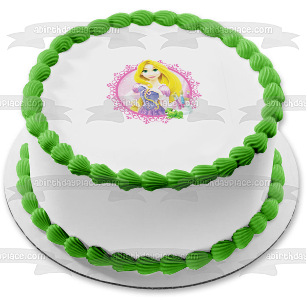 Rapunzel Long Hair and Her Frog Edible Cake Topper Image ABPID04170 Fashion