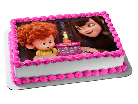 Hotel Transylvania Mavis Dennis Dracula and a  Birthday Cake Edible Cake Topper Image ABPID04031 Online now