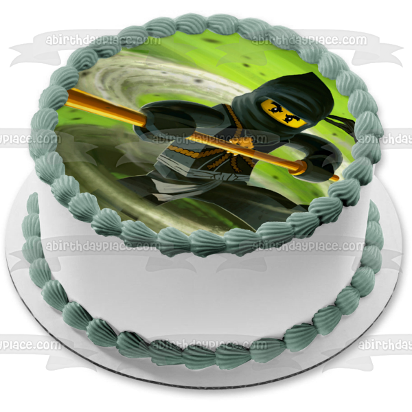 LEGO Ninjago Cole Black Ninja Edible Cake Topper Image ABPID04217 Online now