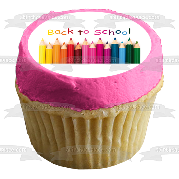 Back to School Colored Pencils Edible Cake Topper Image ABPID04076 For Sale