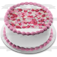 Roses Pattern White Pink and Red Edible Cake Topper Image ABPID01925 on Sale