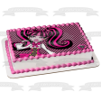 Laura Draculaura Monster High Pink Black Lines Edible Cake Topper Image ABPID04230 Fashion