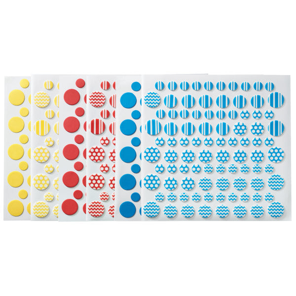 Primary Printed Assortment Dots Fondant DecoShapes® For Sale