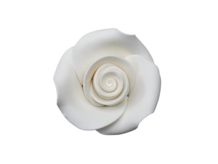 White 1.5  Rose SugarSoft® Premium Edible Decorations on Sale