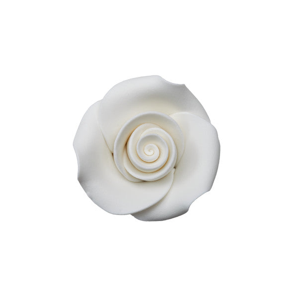 White 1.5  Rose SugarSoft® Premium Edible Decorations on Sale