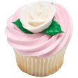 White Medium Classic Sugar Rose Decorations Hot on Sale