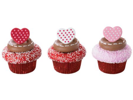 Polka Dot Hearts Cupcake Rings Fashion