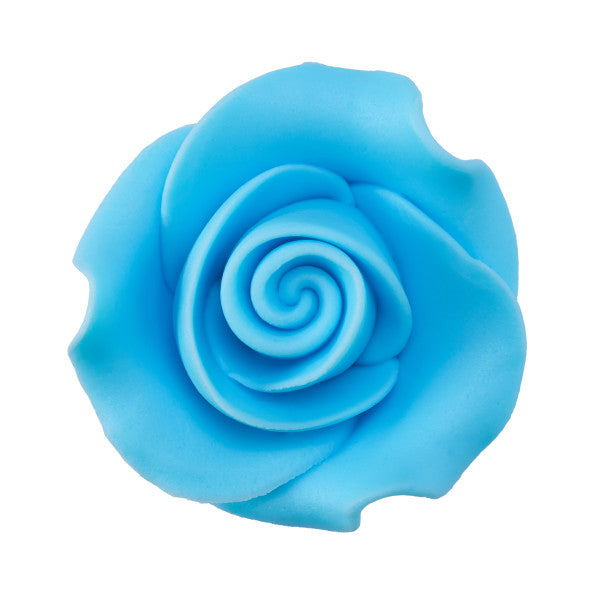 Light Blue 1.5  Rose SugarSoft® Premium Edible Decorations For Discount