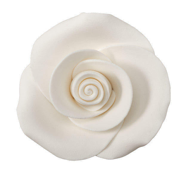 White 2  Rose SugarSoft® Premium Edible Decorations Hot on Sale