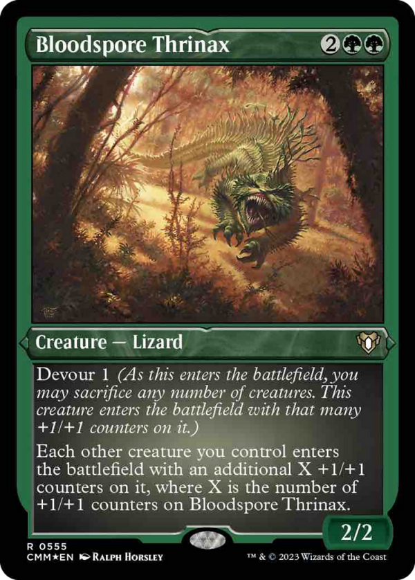 Bloodspore Thrinax (Foil Etched) [Commander Masters] on Sale